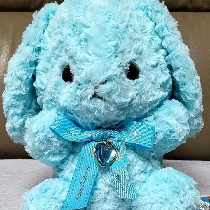[SOLD OUT] [가격내림]해피버쓰컬러 파스텔 블루 토끼 리본 장식인형