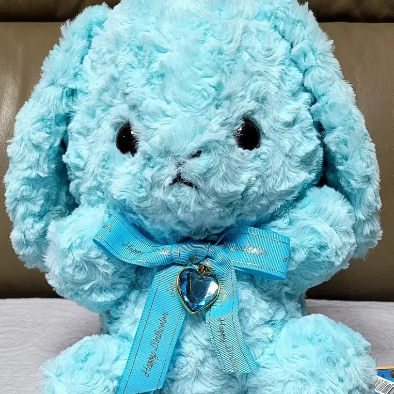 [SOLD OUT] [가격내림]해피버쓰컬러 파스텔 블루 토끼 리본 장식인형