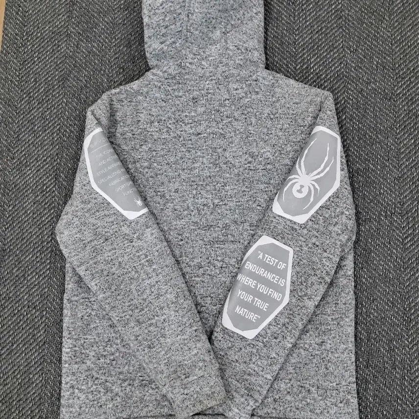 [BUNJANG] Spider Gray Hooded Fleece Zip-Up Jacket / 남성105)스파이더 그레이 후드 기모 집업자켓~