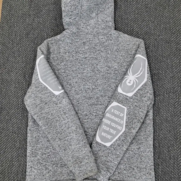 [BUNJANG] Spider Gray Hooded Fleece Zip-Up Jacket / 남성105)스파이더 그레이 후드 기모 집업자켓~