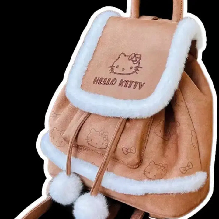 [BUNJANG] Hello Kitty Suede Backpack / 키티 스웨이드백팩