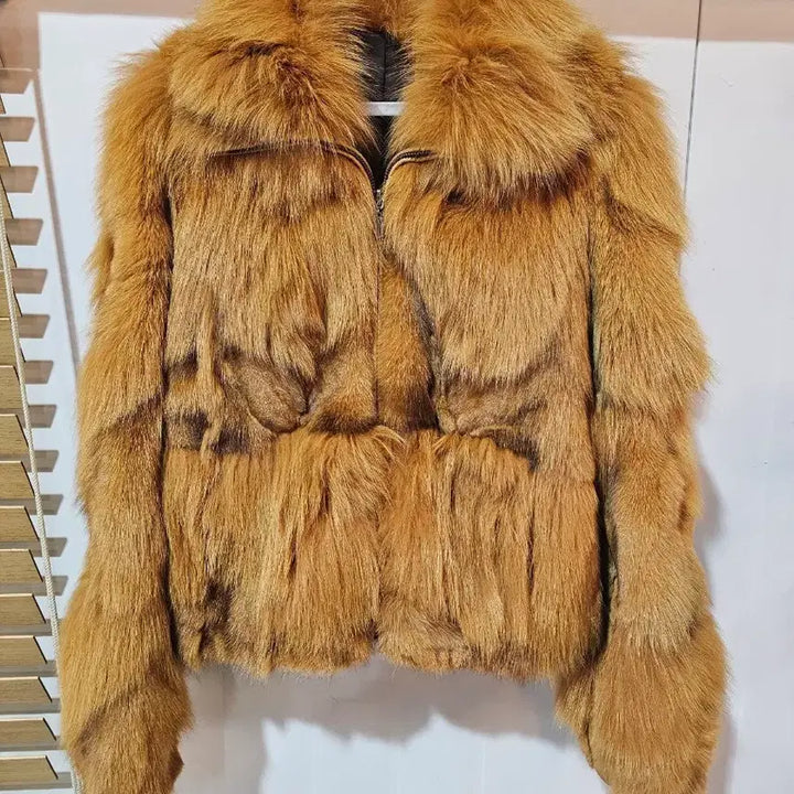 [BUNJANG] Fox Fur Jacket Brown Women's Size 66 / 여우 털 자켓 브라운 여성용66사이즈