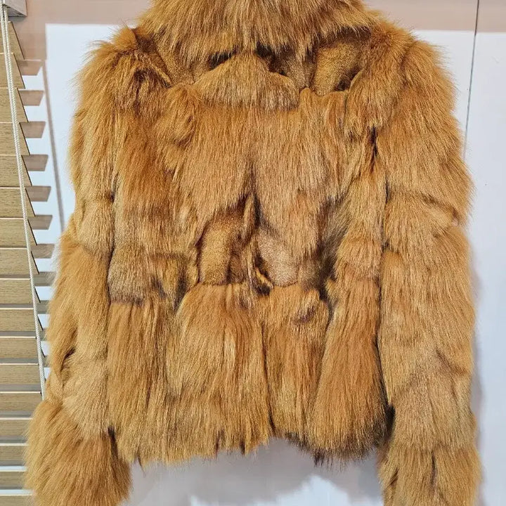 [BUNJANG] Fox Fur Jacket Brown Women's Size 66 / 여우 털 자켓 브라운 여성용66사이즈