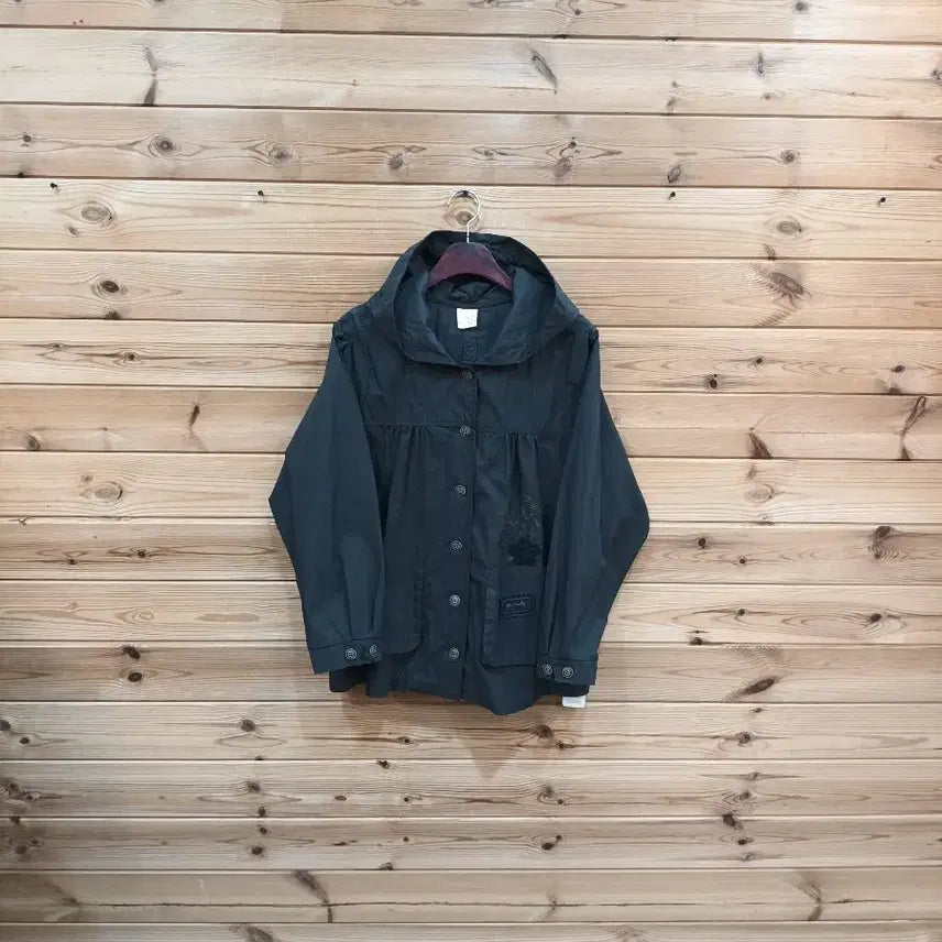 [BUNJANG] Hooded Button Gray Jacket / 후드 버튼 그레이 자켓