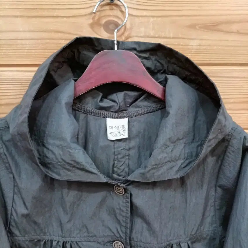 [BUNJANG] Hooded Button Gray Jacket / 후드 버튼 그레이 자켓