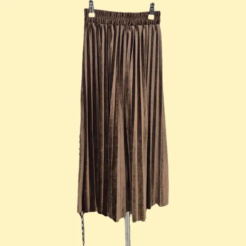 [BUNJANG] Velvet Pleated Long Skirt / 벨벳 플리츠 롱 스커트