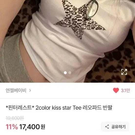 [BUNJANG] Ablie Leopard Print Top / 에이블리 갸루 세미갸루 일녀 여리핏 딱붙 호피 레오파드 반팔