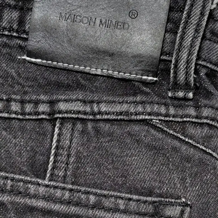 [BUNJANG] Maison Mihara Yasuhiro Center Press Snap Slit Denim (Black Denim) / [48] 메종 미네드 센터 프레스 스냅 슬릿 데님 (흑청)