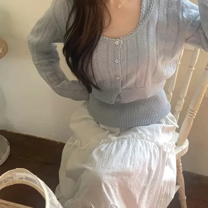 [BUNJANG] So Nyeo Recipe Melo Punching Tank Top and Cardigan Set / (새상품)소녀레시피 멜로 펀칭 나시가디건 세트