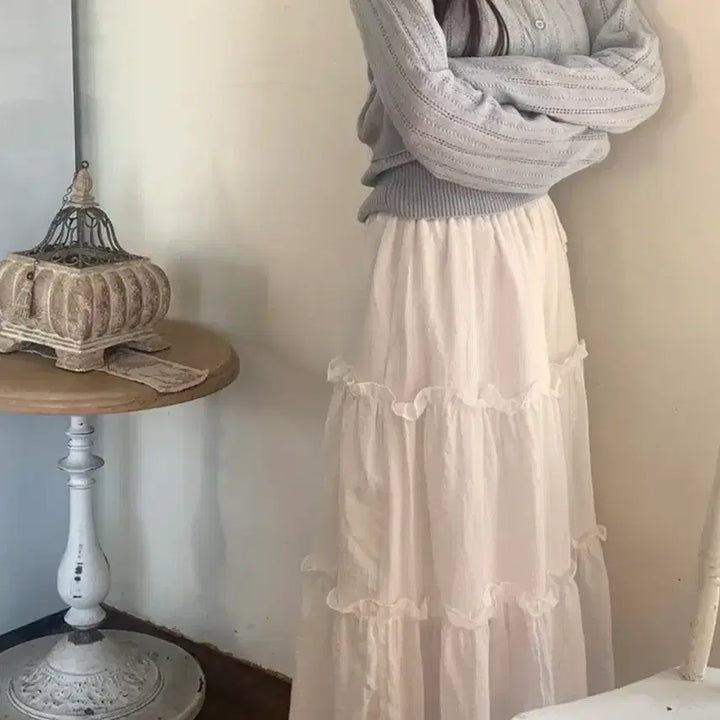 [BUNJANG] So Nyeo Recipe Melo Punching Tank Top and Cardigan Set / (새상품)소녀레시피 멜로 펀칭 나시가디건 세트