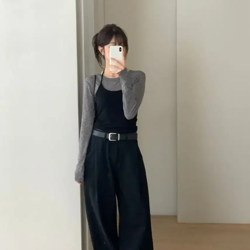 [SOLD OUT] (새상품)미엘 104 핀턱 와이드 데님 s