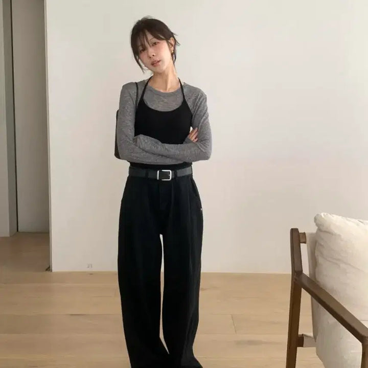 [SOLD OUT] (새상품)미엘 104 핀턱 와이드 데님 s