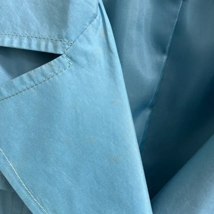 [BUNJANG] TIME Blue Short Trench Coat / 정품 TIME 타임 블루 숏 면혼방 트렌치코트