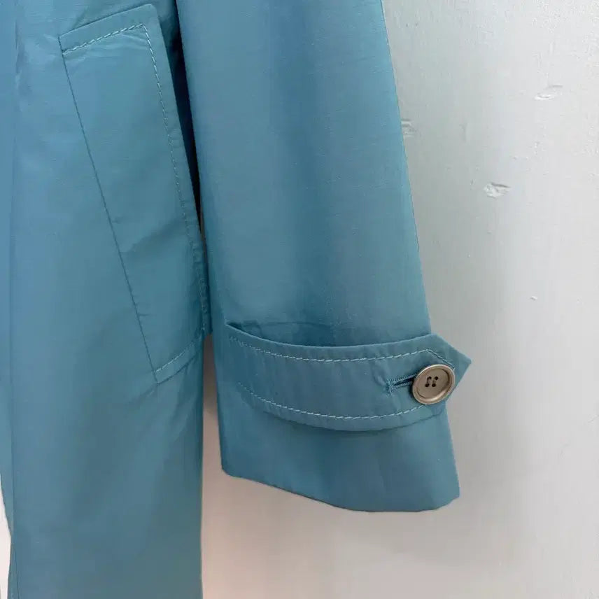 [BUNJANG] TIME Blue Short Trench Coat / 정품 TIME 타임 블루 숏 면혼방 트렌치코트