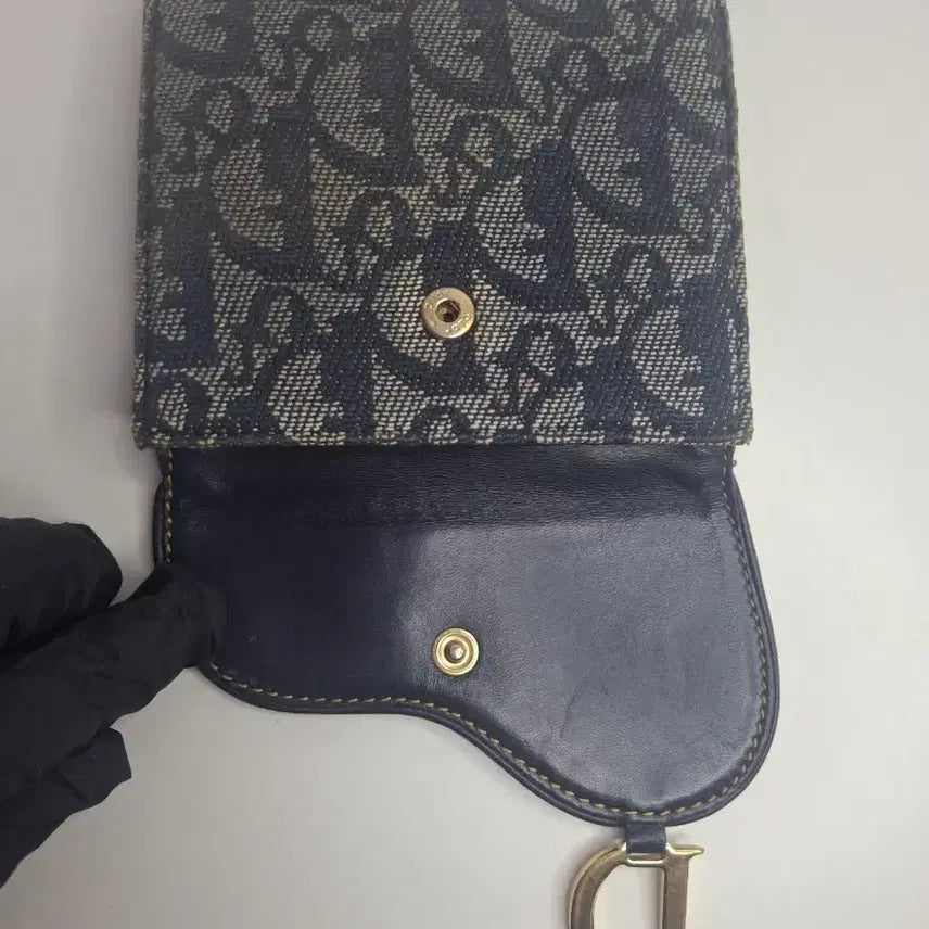 [BUNJANG] Dior Oblique Saddle Bi-fold Wallet Navy / 디올 오블리크 새들 반지갑 네이비