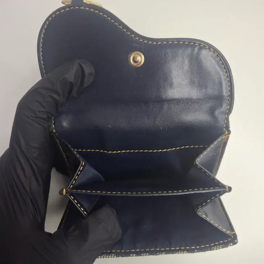 [BUNJANG] Dior Oblique Saddle Bi-fold Wallet Navy / 디올 오블리크 새들 반지갑 네이비