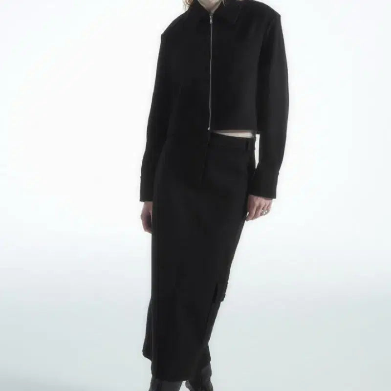 [BUNJANG] COS Cropped Twill Zip-Up Jacket &amp; Cargo Midi Skirt Set / COS 코스 크롭 트윌 집업 재킷XS+코스 카고 미디 스커트XS