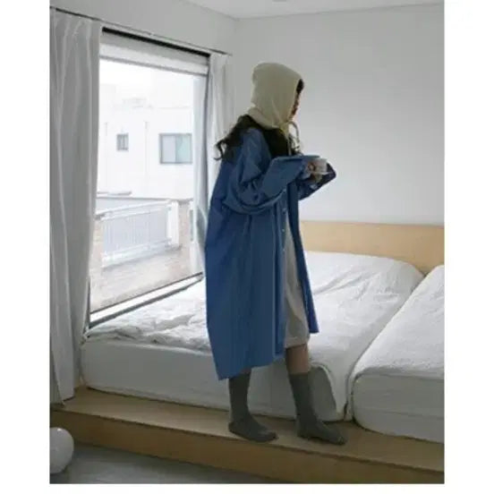 [BUNJANG] Freckle Seoul Blue Long Shirt / 프레클 서울 블루 롱 셔츠