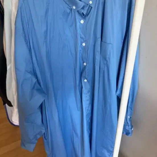 [BUNJANG] Freckle Seoul Blue Long Shirt / 프레클 서울 블루 롱 셔츠