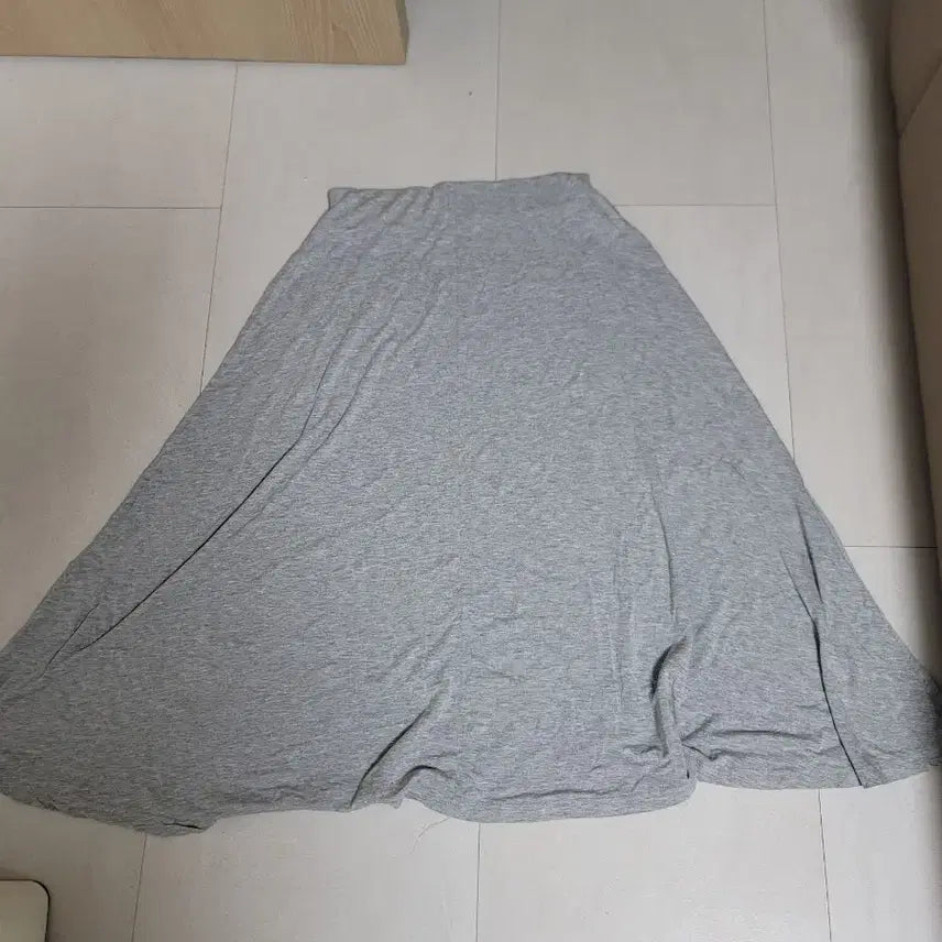 [BUNJANG] Gray Cotton Long Skirt / 회색 면 롱치마