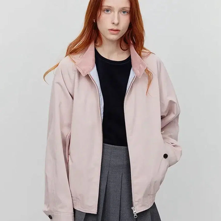 [BUNJANG] Dunst For Women Harrington Jacket Light Pink / 던스트 포 우먼 해링턴 자켓