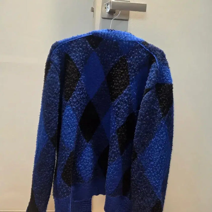 [BUNJANG] Burberry Argyle Wool Cardigan M / 버버리 아가일 울 가디건 M