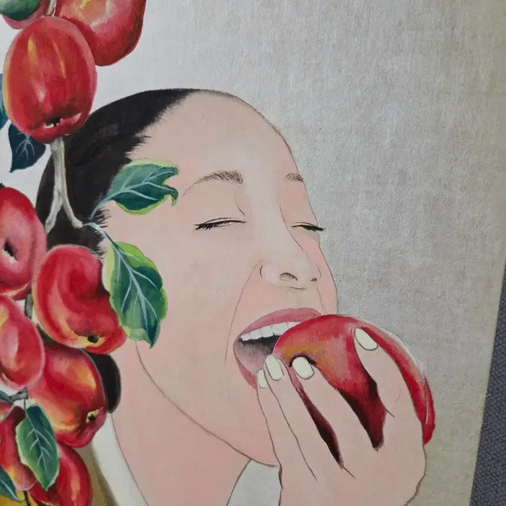 [BUNJANG] Gawon Kim Min-seo Apple Painting Frame / 사과먹고싶다 민화 그림 액자