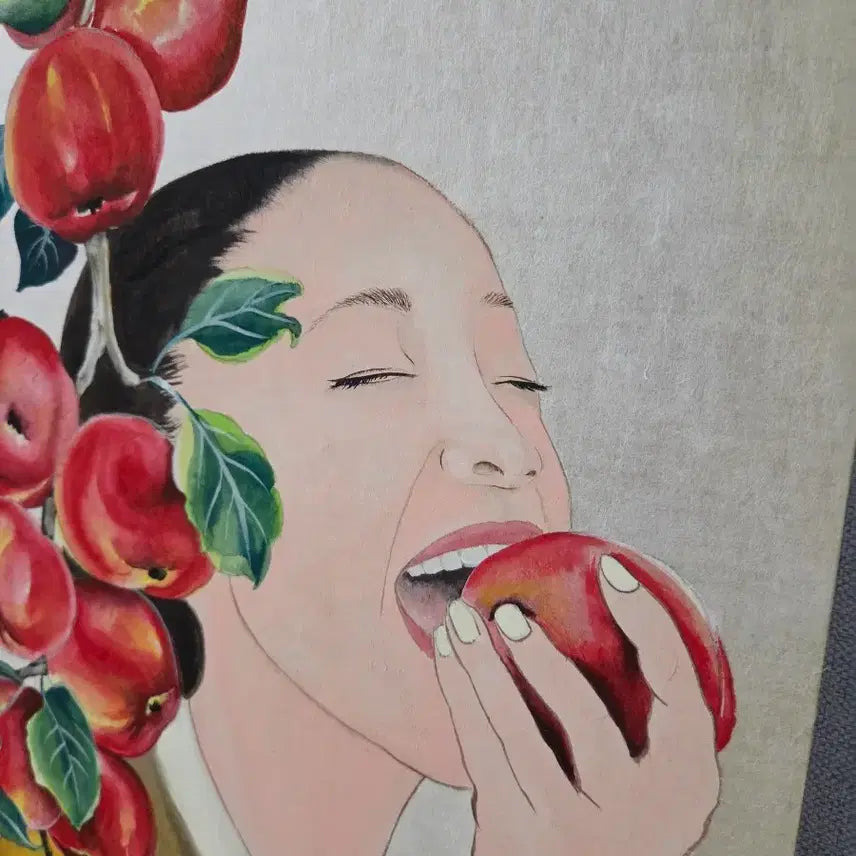 [BUNJANG] Gawon Kim Min-seo Apple Painting Frame / 사과먹고싶다 민화 그림 액자