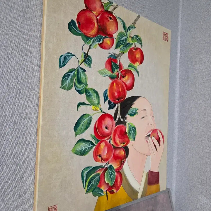 [BUNJANG] Gawon Kim Min-seo Apple Painting Frame / 사과먹고싶다 민화 그림 액자