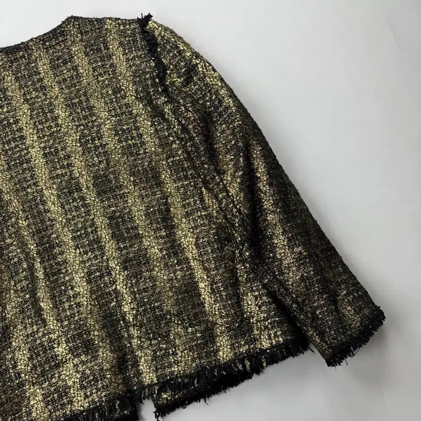 [BUNJANG] Sandro Metallic Golden Tweed Jacket / 산드로 메탈릭 골든 트위드 자켓