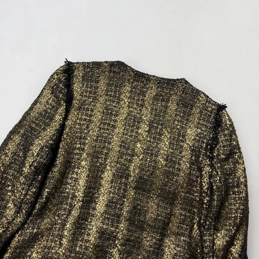 [BUNJANG] Sandro Metallic Golden Tweed Jacket / 산드로 메탈릭 골든 트위드 자켓