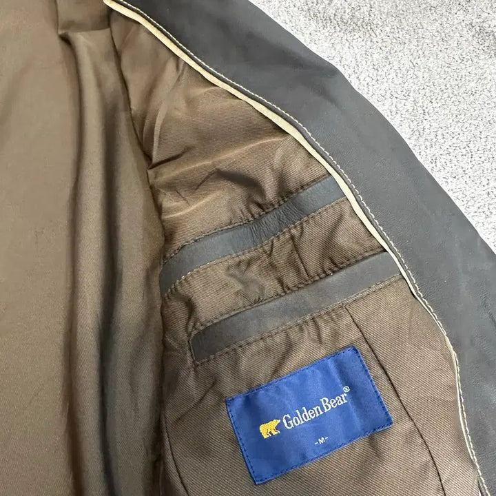 [BUNJANG] Golden Bear Black/Brown Leather Blazer Jacket M / 골든베어 블랙/브라운 양가죽 블레이저 자켓M