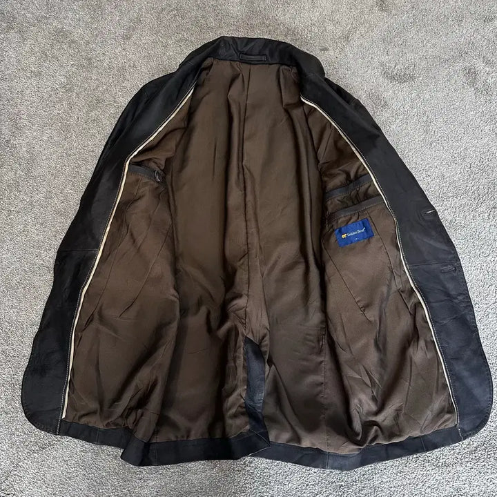 [BUNJANG] Golden Bear Black/Brown Leather Blazer Jacket M / 골든베어 블랙/브라운 양가죽 블레이저 자켓M