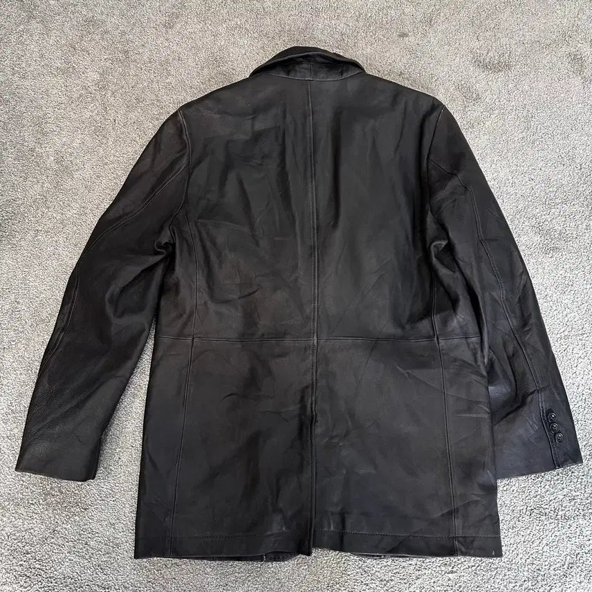 [BUNJANG] Golden Bear Black/Brown Leather Blazer Jacket M / 골든베어 블랙/브라운 양가죽 블레이저 자켓M