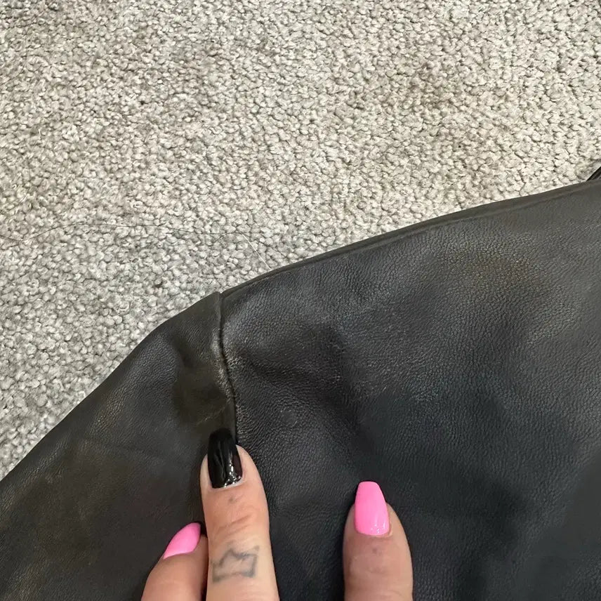 [BUNJANG] Golden Bear Black/Brown Leather Blazer Jacket M / 골든베어 블랙/브라운 양가죽 블레이저 자켓M