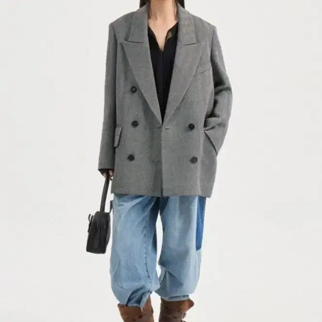 [BUNJANG] Lucky Chouette Herringbone Double Jacket / (@땡처리)럭키슈에뜨 해링본 더블 자켓 36(95)