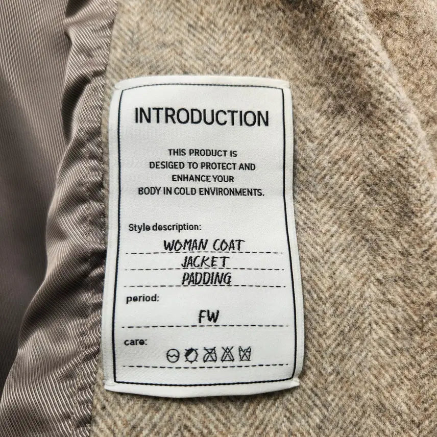 [BUNJANG] Bakingpowder Baker Herringbone Wool Half Coat / 베이킹파우더 베이커 헤링본 울 하프 코트