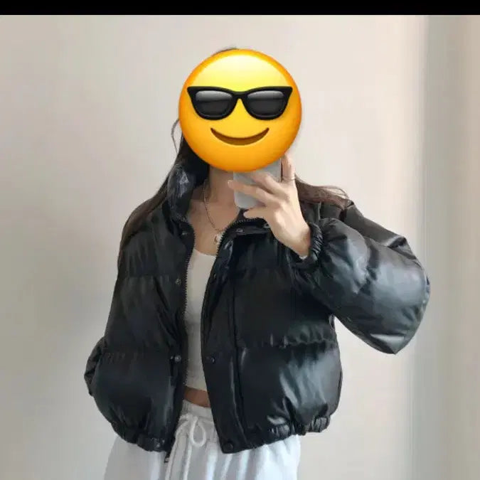 [BUNJANG] Black Crop Short Padded Jacket / 블랙 크롭 숏패딩