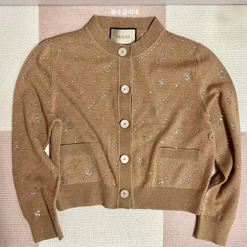 [BUNJANG] Gucci Women's Cashmere Cardigan Interlocking G Camel / 구찌 여자 캐시미어 가디건 인터로킹 G 카멜