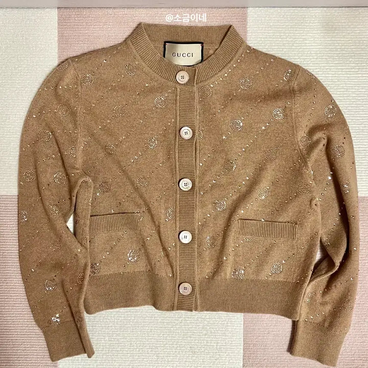 [BUNJANG] Gucci Women's Cashmere Cardigan Interlocking G Camel / 구찌 여자 캐시미어 가디건 인터로킹 G 카멜