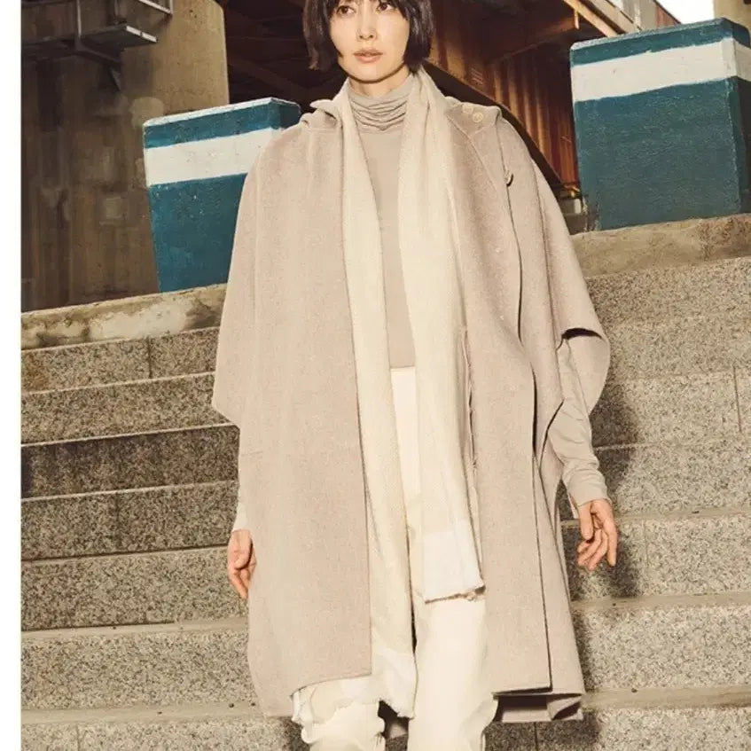 [BUNJANG] G Studio Wool Silk Cape Hood Coat / 지스튜디오울실크케이프후드코트