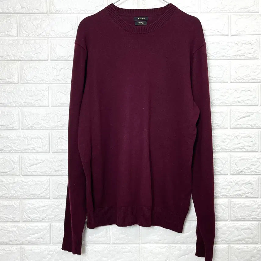 [BUNJANG] Massimo Dutti Burgundy Wool Knit Sweater M / 마시모두띠 버건디 모직 니트 M