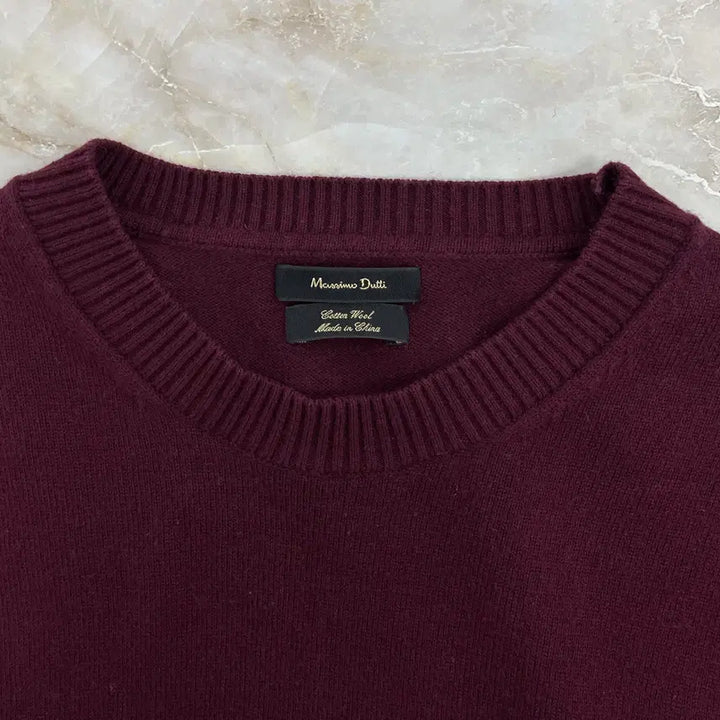 [BUNJANG] Massimo Dutti Burgundy Wool Knit Sweater M / 마시모두띠 버건디 모직 니트 M