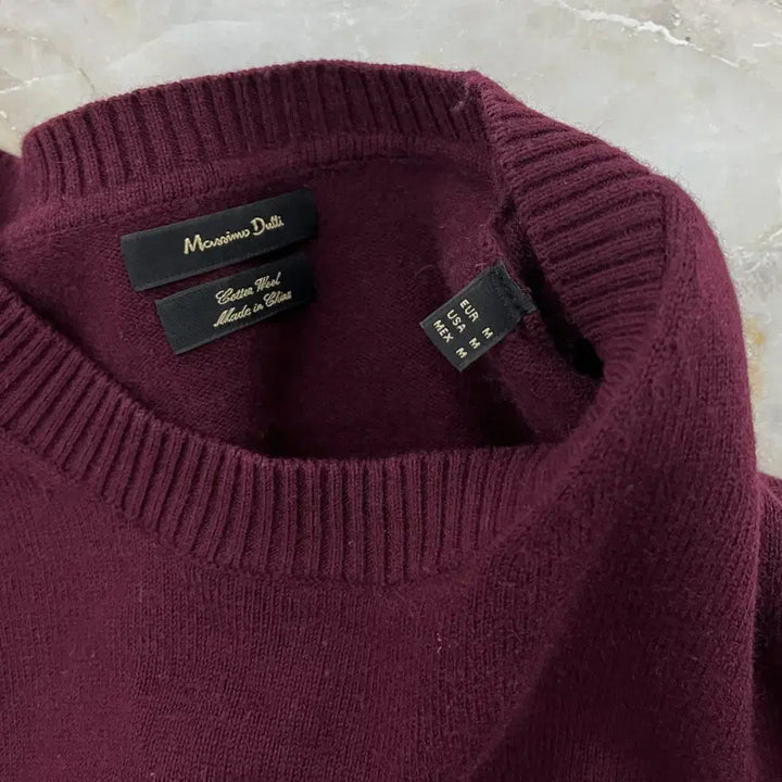 [BUNJANG] Massimo Dutti Burgundy Wool Knit Sweater M / 마시모두띠 버건디 모직 니트 M
