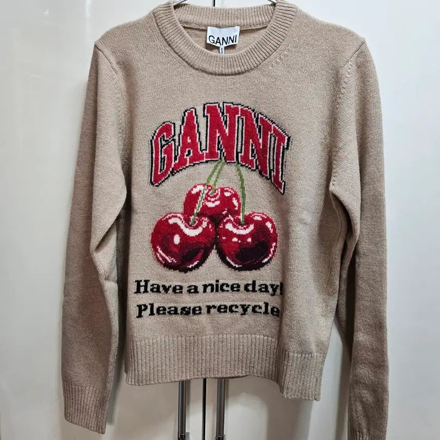 [BUNJANG] Genuine Ganni Cherry Knit Sweater (Size S, New) / (새상품) 정품 가니  GANNI 체리니트 S사이즈