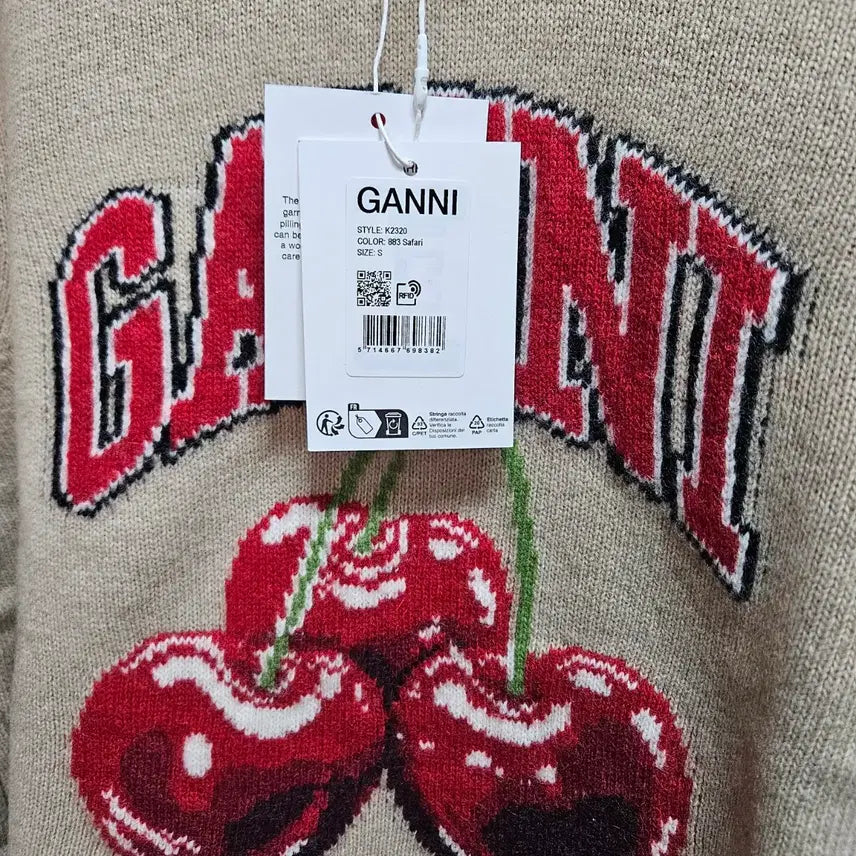 [BUNJANG] Genuine Ganni Cherry Knit Sweater (Size S, New) / (새상품) 정품 가니  GANNI 체리니트 S사이즈