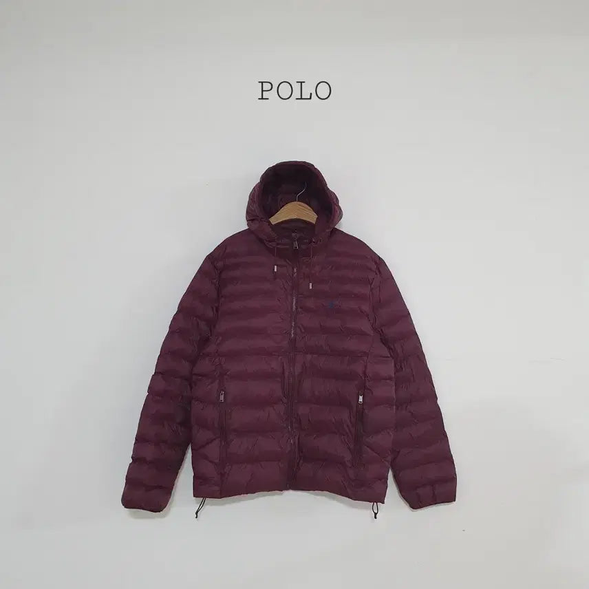 [BUNJANG] Polo Ralph Lauren Hooded Zip-Up Lightweight Padded Jacket / No.26021101 큐알 폴로 랄프로렌 후드집업 경량패딩 버건디