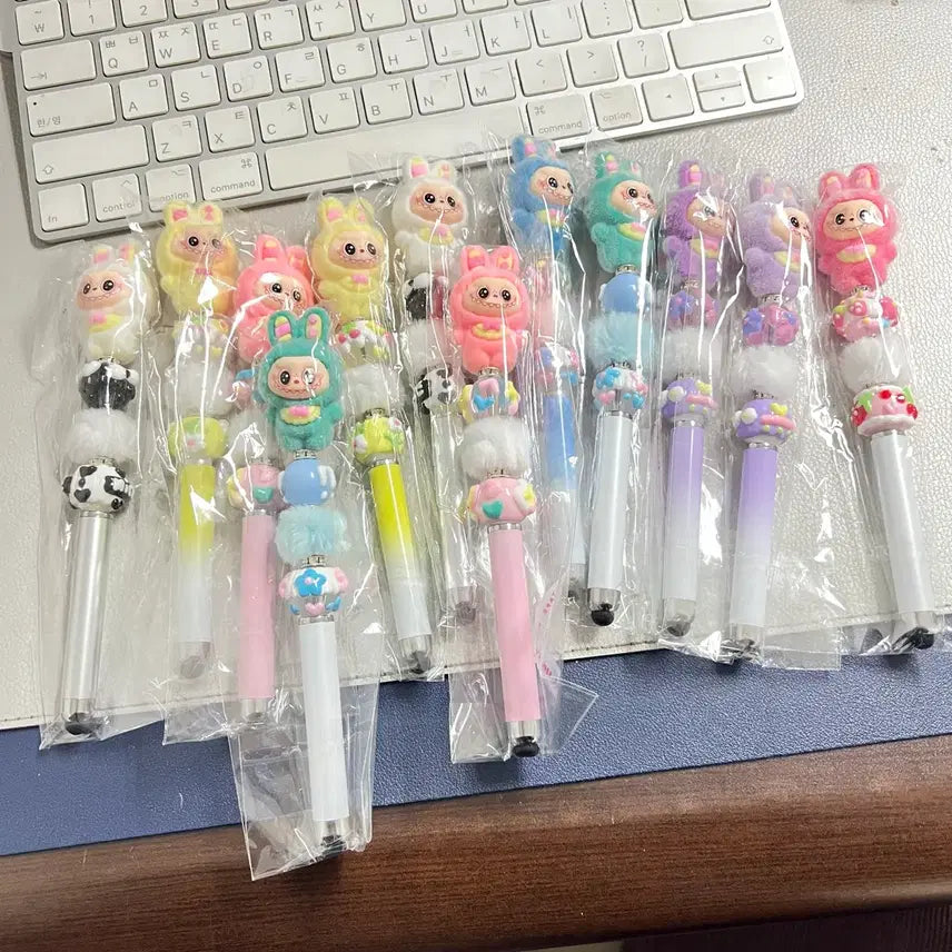 [BUNJANG] Laubu Character Touch Pen & Ballpoint Pen / 라부부 캐릭터 볼펜 꾸미기 펜꾸 터치펜 볼펜공용 새것 미사용