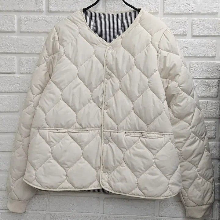 [BUNJANG] Ivory Quilted Padding / A4051  아이보리 퀼팅 누빔패딩