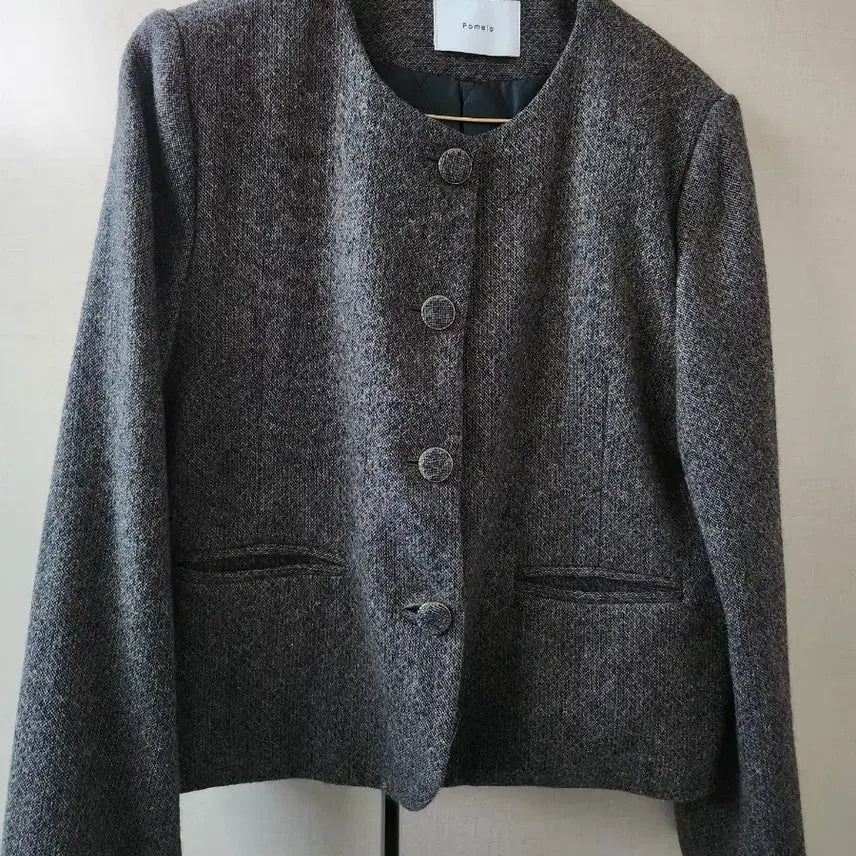 [BUNJANG] Pomelo Collarless Tweed Jacket / 포멜로. 노카라 트위드자켓